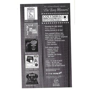 Tony Winners Columbia Broadway Masterworks Records ADVERT 2000s Print Ad